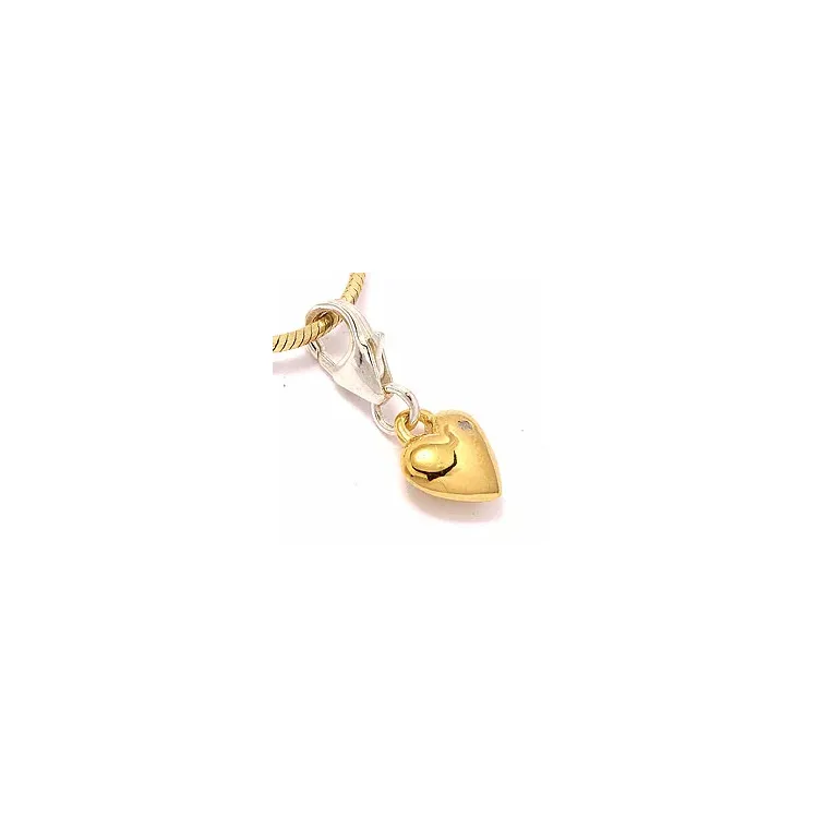 Herz Charm Anhänger aus Silber mit vergoldetem Sterlingsilber 