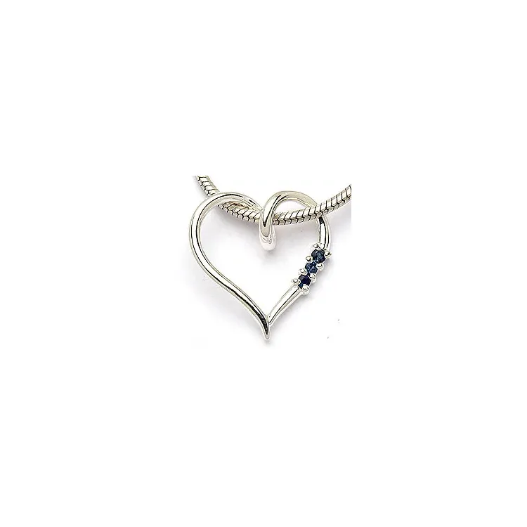 Herz blauem saphir anhänger aus silber