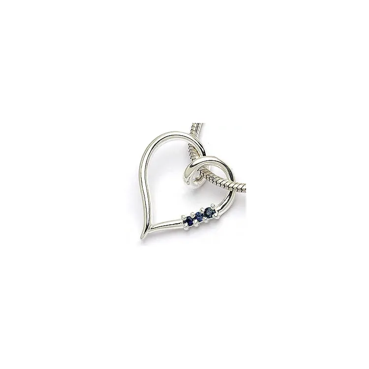 Herz blauem saphir anhänger aus silber