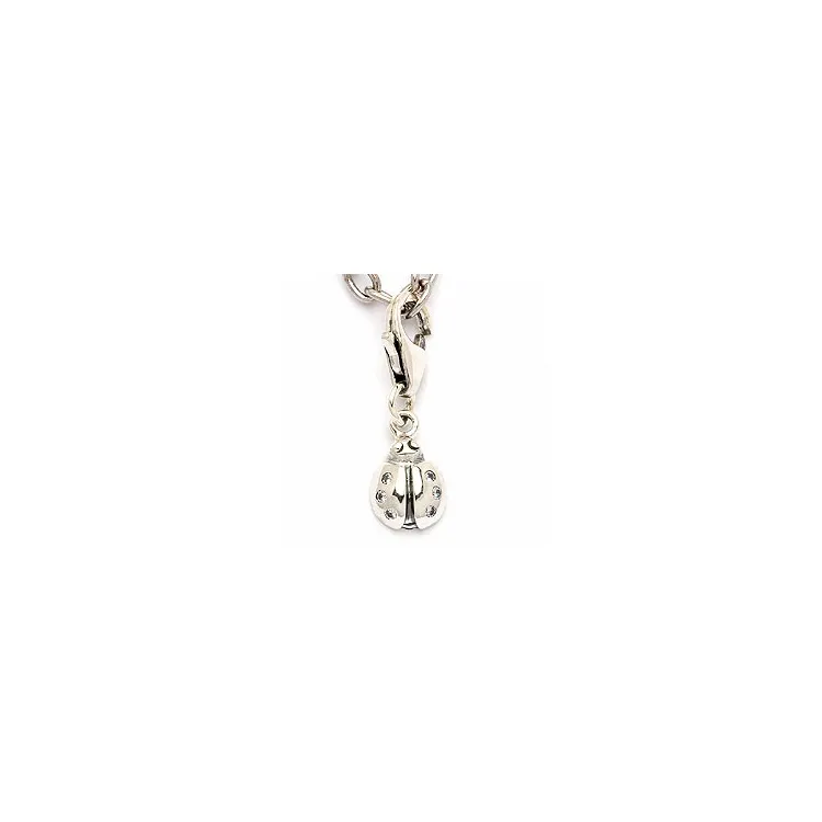 Marienkäfer Charm Anhänger aus oxidiertem Sterlingsilber 