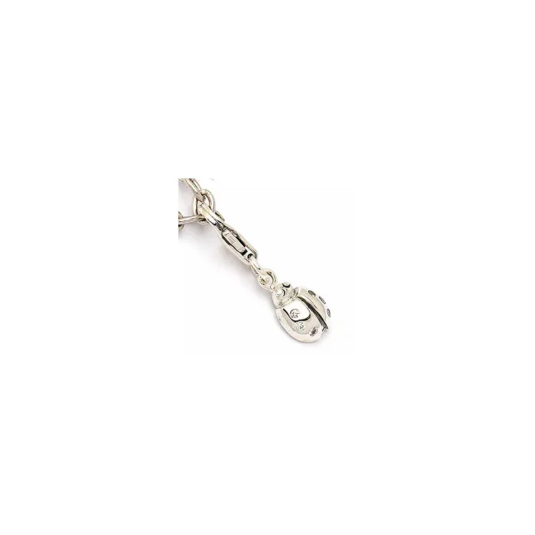 Marienkäfer Charm Anhänger aus oxidiertem Sterlingsilber 