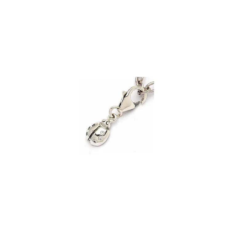 Marienkäfer Charm Anhänger aus oxidiertem Sterlingsilber 