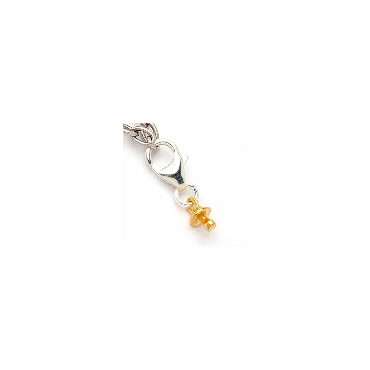 Schnuller Charm Anhänger aus Silber mit vergoldetem Sterlingsilber 