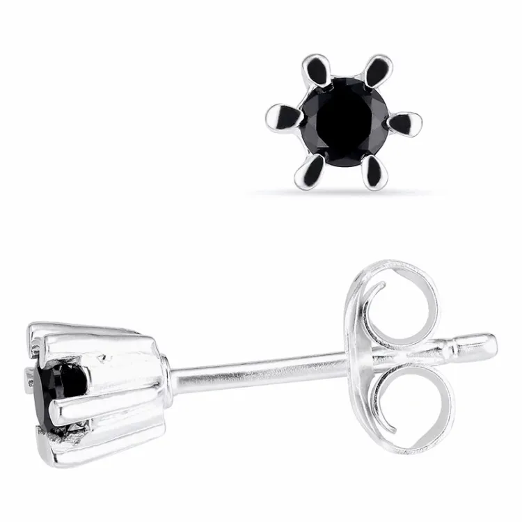 Schwarzem Ohrringe in Silber