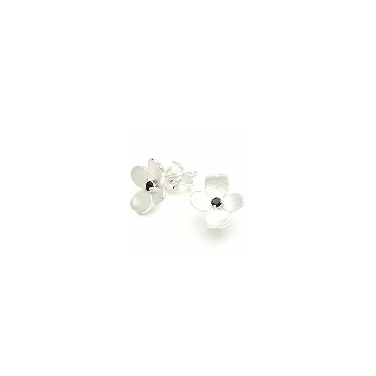 Blumen Ohrstecker in Silber