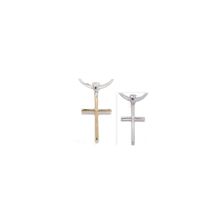 Kreuz Anhänger aus Silber und 8 Karat Gold