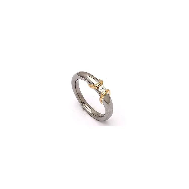 Dark Harmony Ring aus schwarzes rhodiniertes Silber mit vergoldetem Sterlingsilber