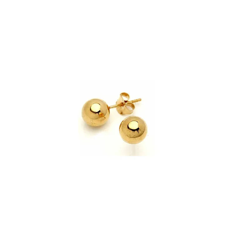 8 mm Kugel Ohrringe in vergoldetem Sterlingsilber