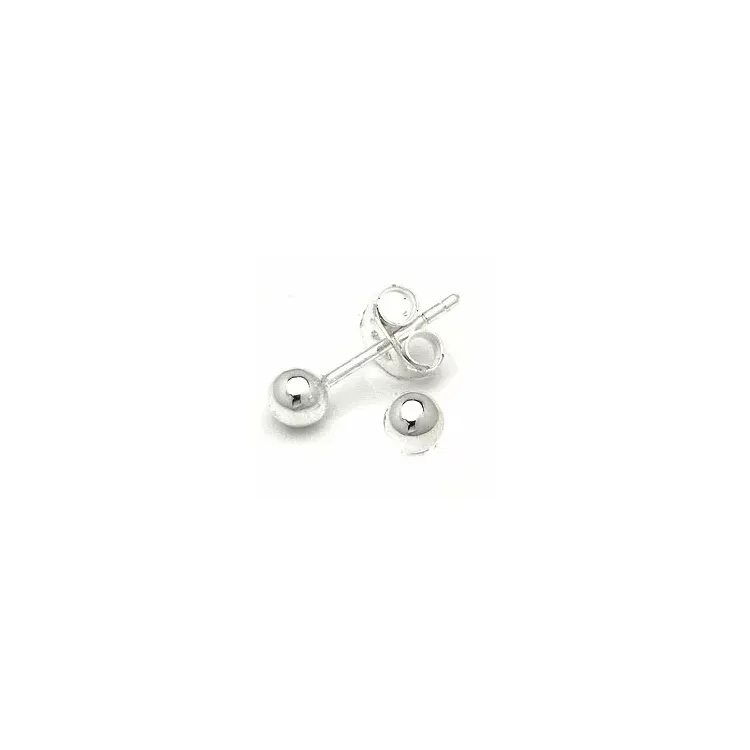 4 mm Kugel Ohrringe in Silber