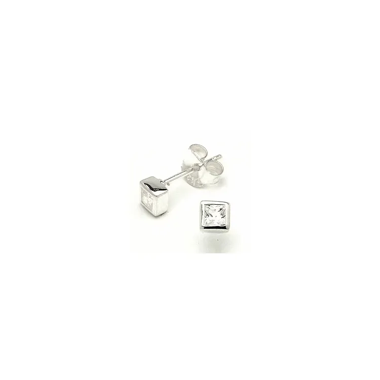 Viereckigem 5 x 5 mm ohrstecker in silber