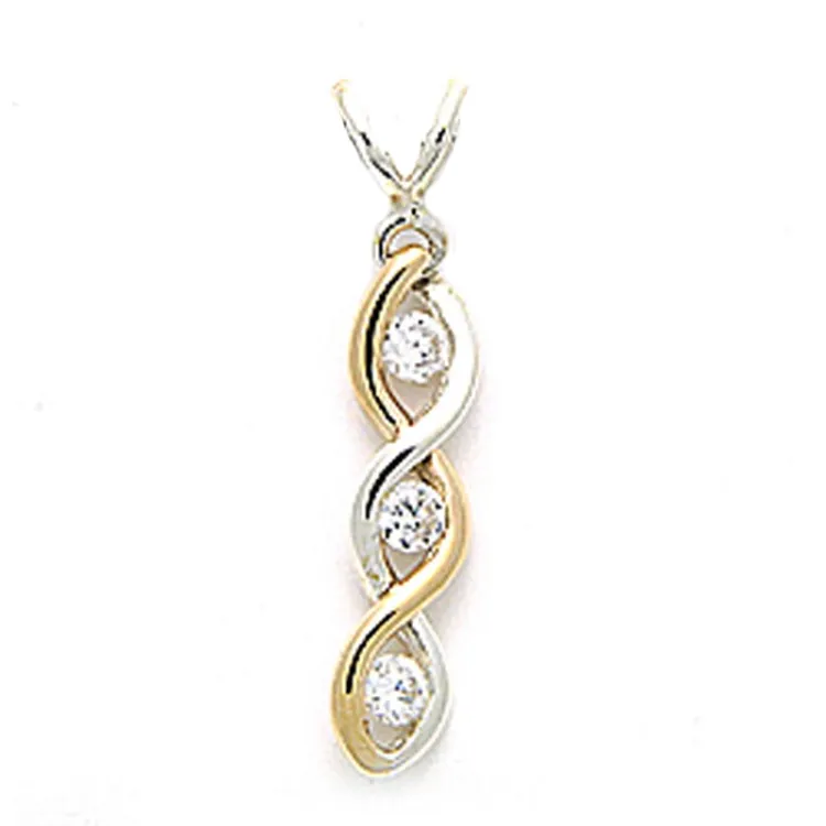 Anhänger aus Silber und 8 Karat Gold