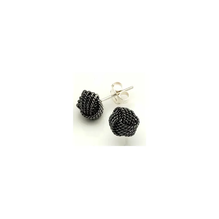 Kugel Ohrstecker in oxidiertem Sterlingsilber