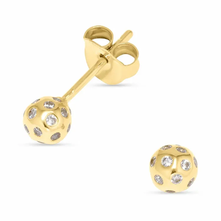Kugel Ohrstecker in vergoldetem Sterlingsilber