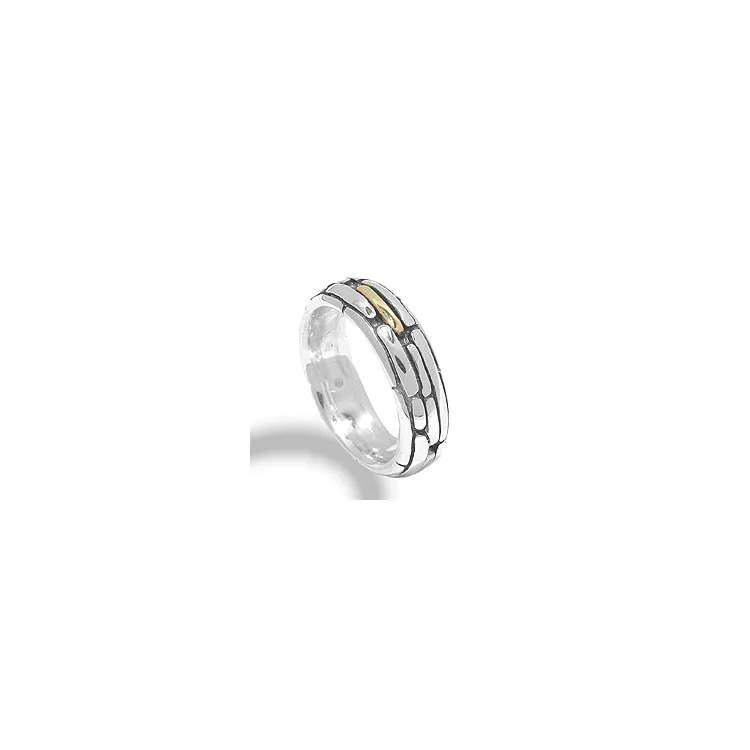 Ring aus oxidiertem Sterlingsilber mit 8 Karat Gold
