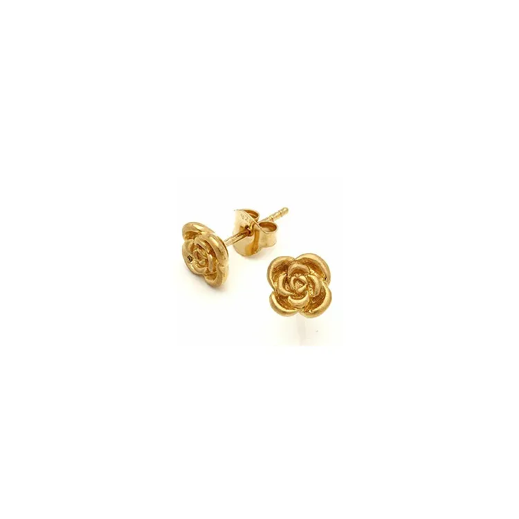 Rose Ohrringe in vergoldetem Sterlingsilber