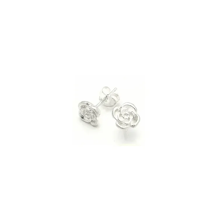 Rose Ohrringe in Silber