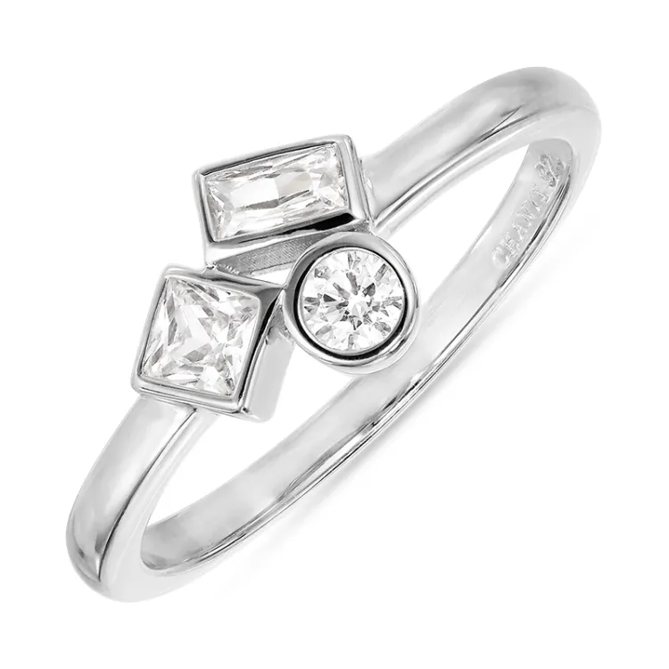 weißem Zirkon Ring aus Silber