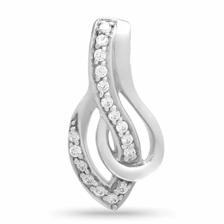 Elegant abstraktem zirkon anhänger aus silber