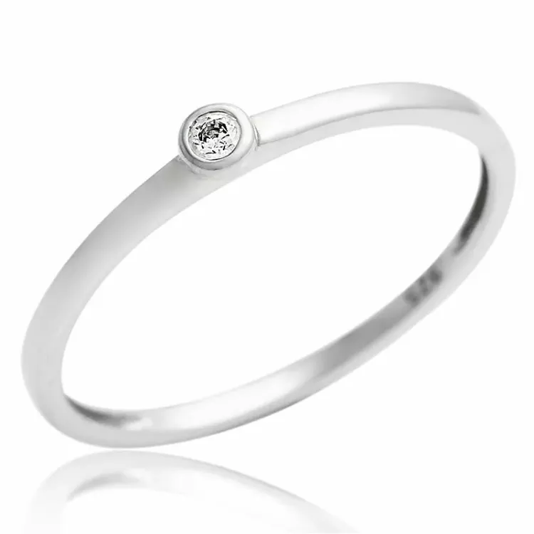 Elegant zirkon ring aus silber