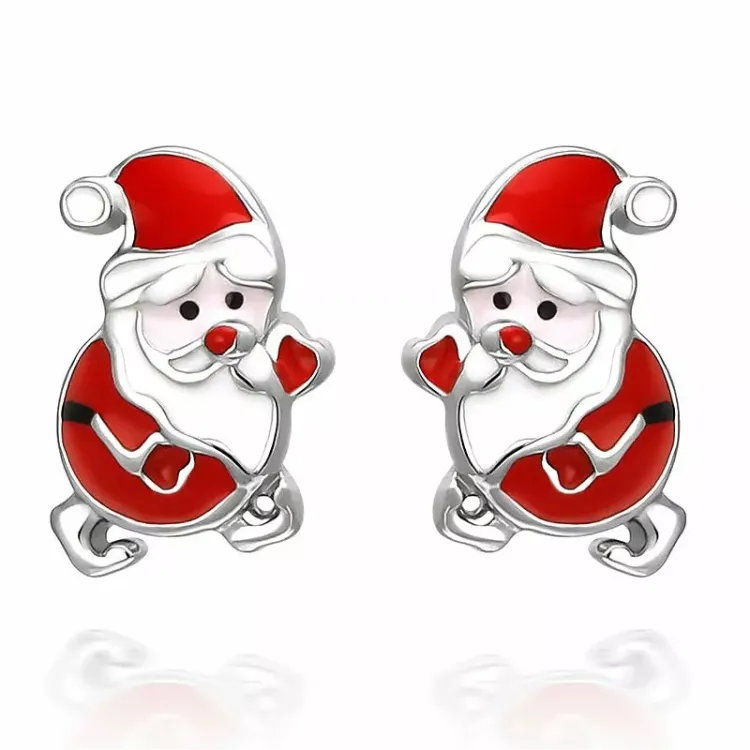 Weihnachtsmann Ohrringe in Silber - Little Ones