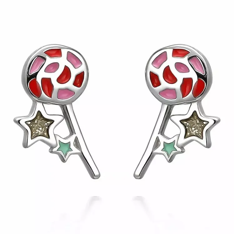 Lutscher ohrringe in silber