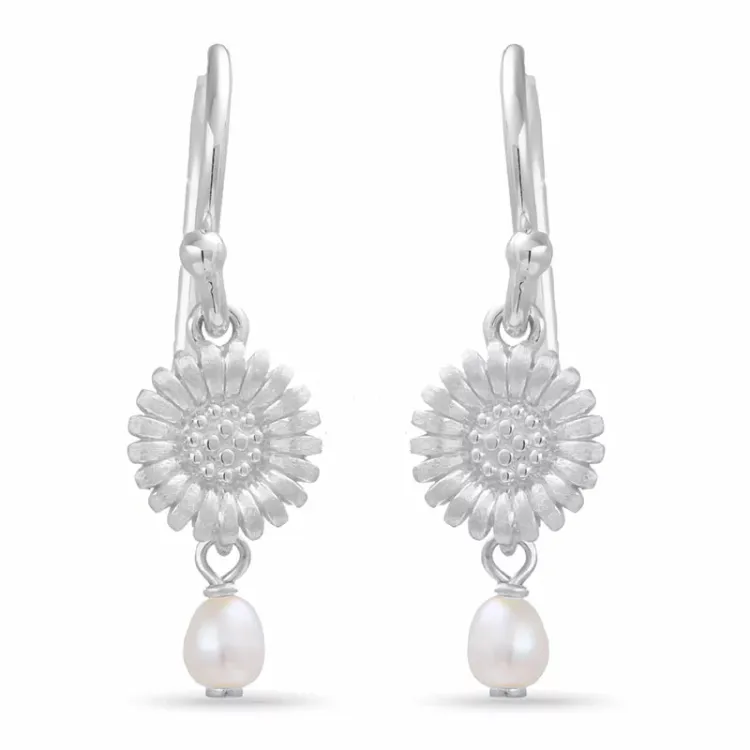 Marguerite Perle Ohrringe in Silber