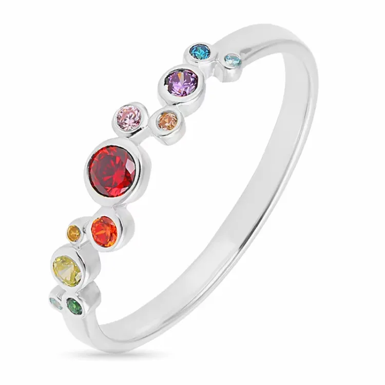 mehrfarbigem Ring aus Silber - Bubbly Twist
