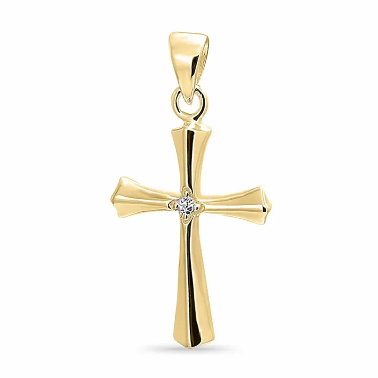 Kreuz Zirkon Anhänger aus vergoldetem Sterlingsilber