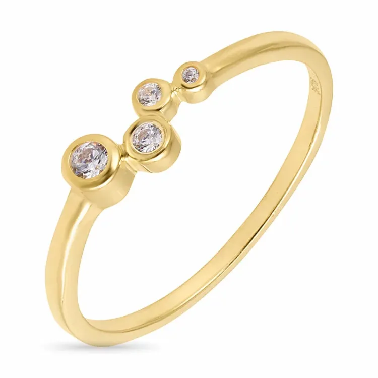 Zirkon Ring aus vergoldetem Sterlingsilber - Bubbly Sparkle