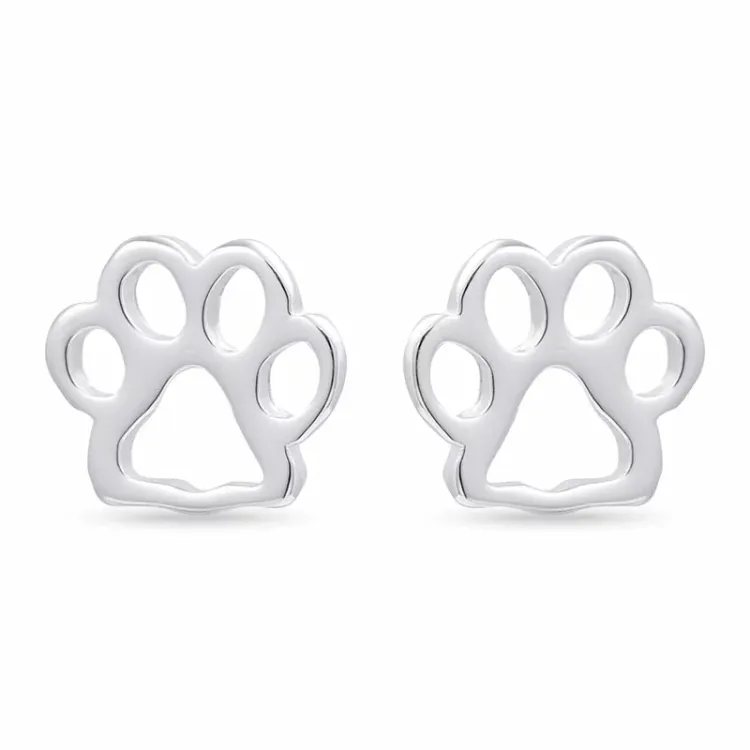 Pfote Ohrstecker in Silber - Little Ones
