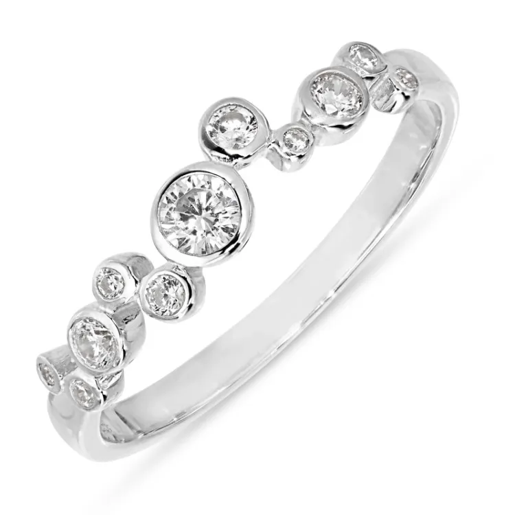 weißem Zirkon Ring aus Silber - Bubbly Sparkle
