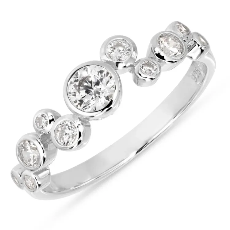 weißem Zirkon Ring aus Silber - Bubbly Sparkle