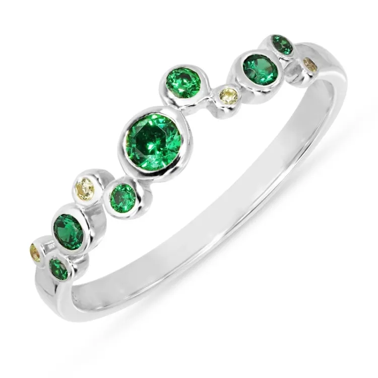 grünem Zirkon Ring aus Silber - Bubbly Twist