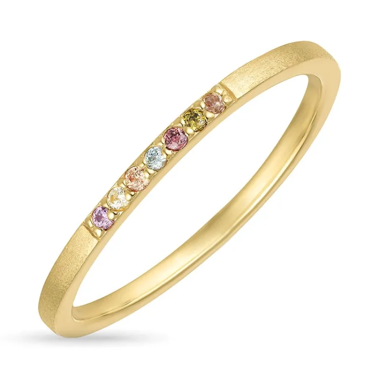 mehrfarbigem Zirkon Ring aus vergoldetem Sterlingsilber