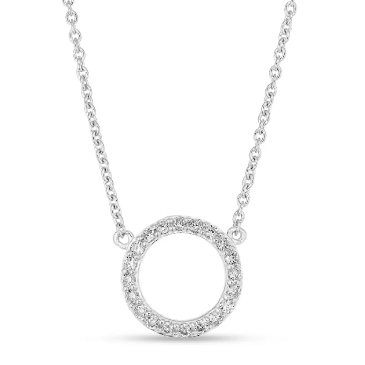 runder Zirkon Halskette mit Anhänger aus Silber