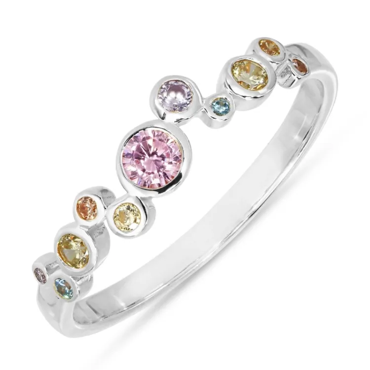rosa Zirkon Ring aus Silber - Bubbly Twist