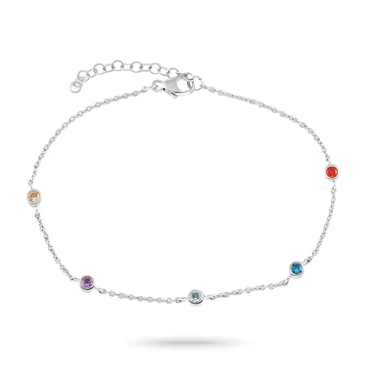 mehrfarbigem Zirkon Armband aus Silber
