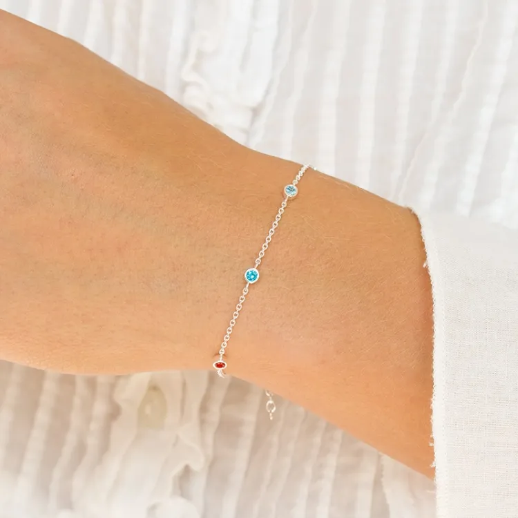 mehrfarbigem Zirkon Armband aus Silber