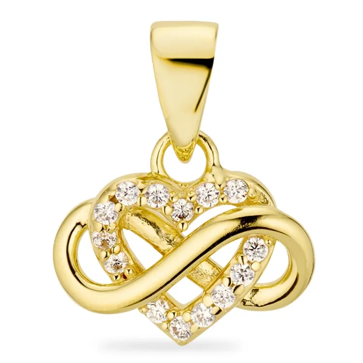 infinity Zirkon Anhänger aus vergoldetem Sterlingsilber