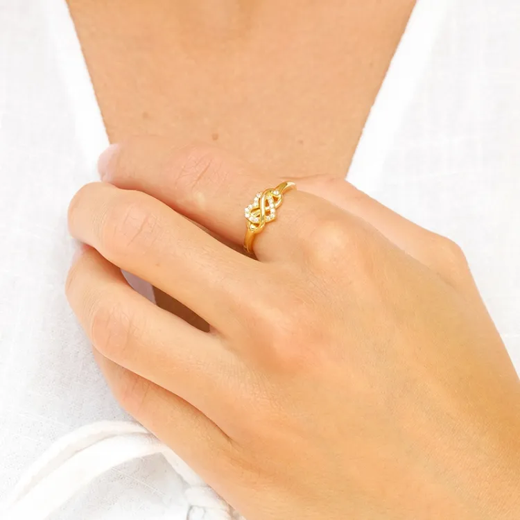 infinity Zirkon Ring aus vergoldetem Sterlingsilber