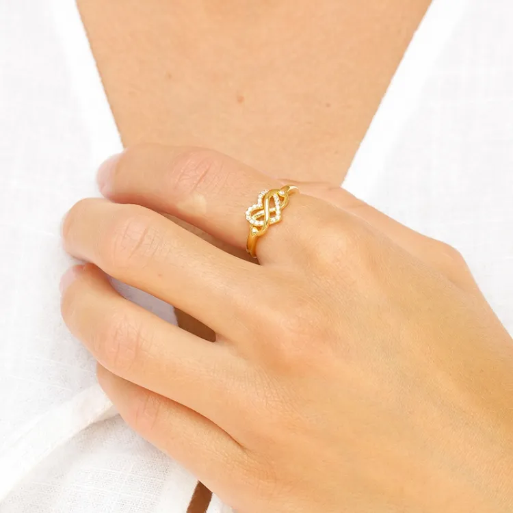 infinity Zirkon Ring aus vergoldetem Sterlingsilber