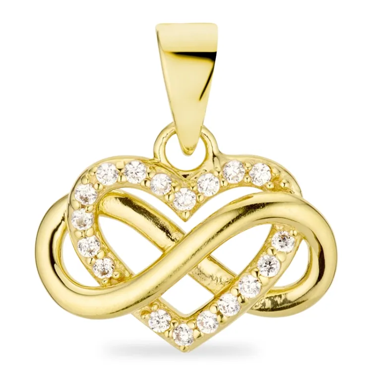infinity Zirkon Anhänger aus vergoldetem Sterlingsilber