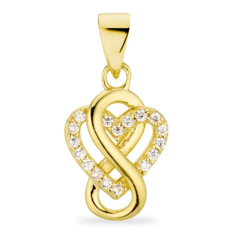infinity Zirkon Anhänger aus vergoldetem Sterlingsilber