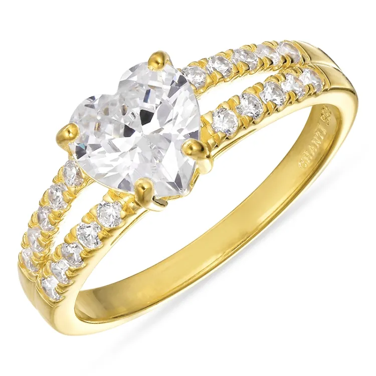 Zirkon Ring aus vergoldetem Sterlingsilber