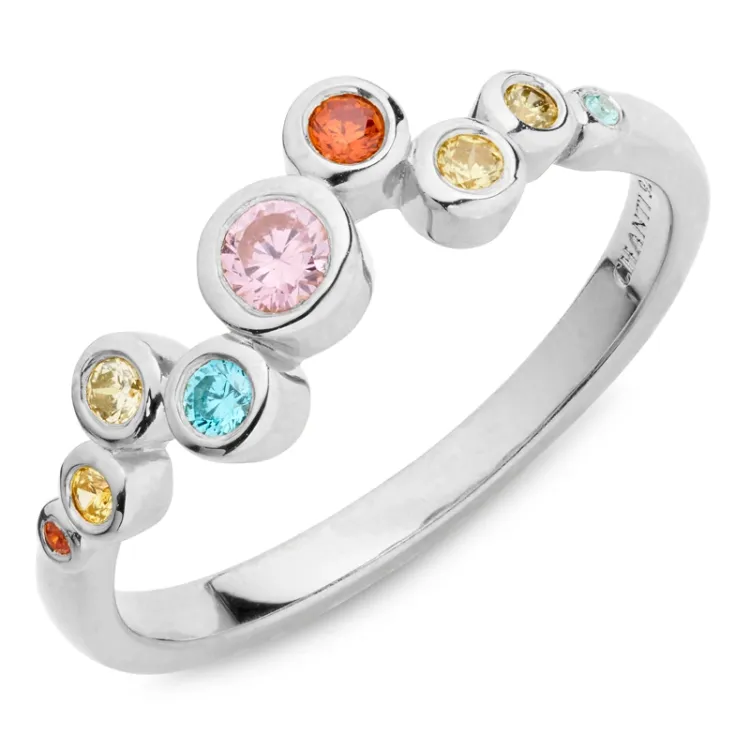 mehrfarbigem Zirkon Ring aus Silber - Bubbly Twist