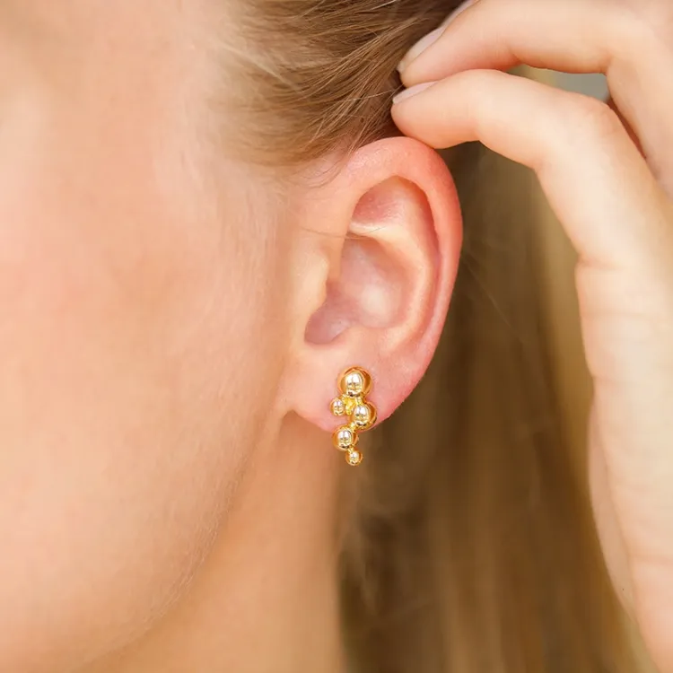Kugel Ohrringe in vergoldetem Sterlingsilber - Bubbly Pure