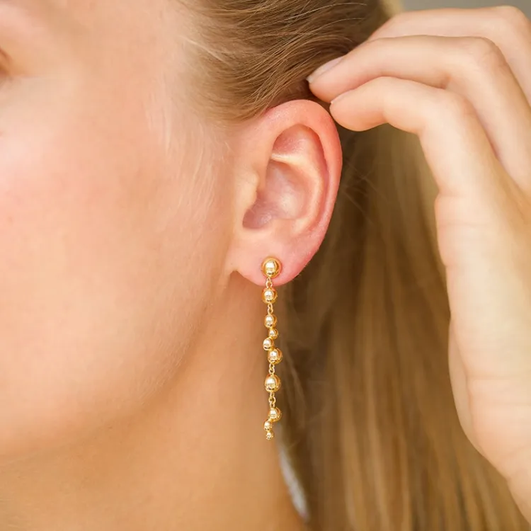 lange Ohrringe in vergoldetem Silber - Bubbly Pure