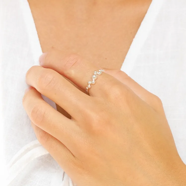Kugel Ring aus Silber - Bubbly Pure