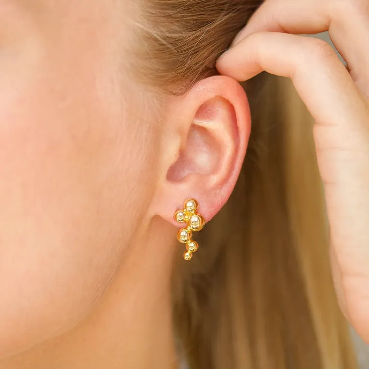 Kugel Ohrringe in vergoldetem Sterlingsilber - Bubbly Pure