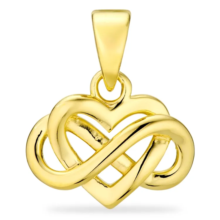 Herz infinity Anhänger aus vergoldetem Sterlingsilber - Amoré